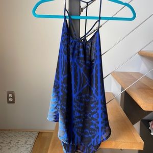 Express blue and black top